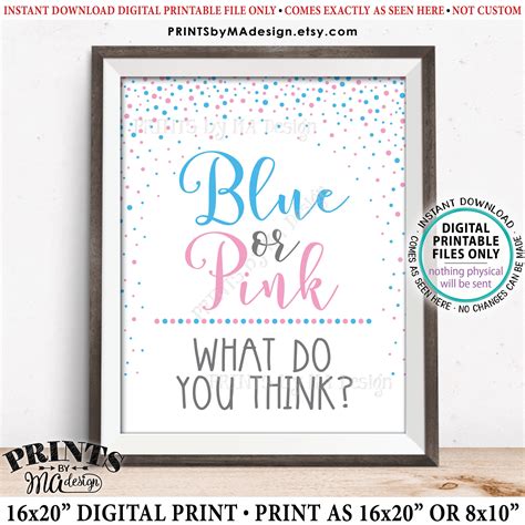 Blue Or Pink What Do You Think Free Printable